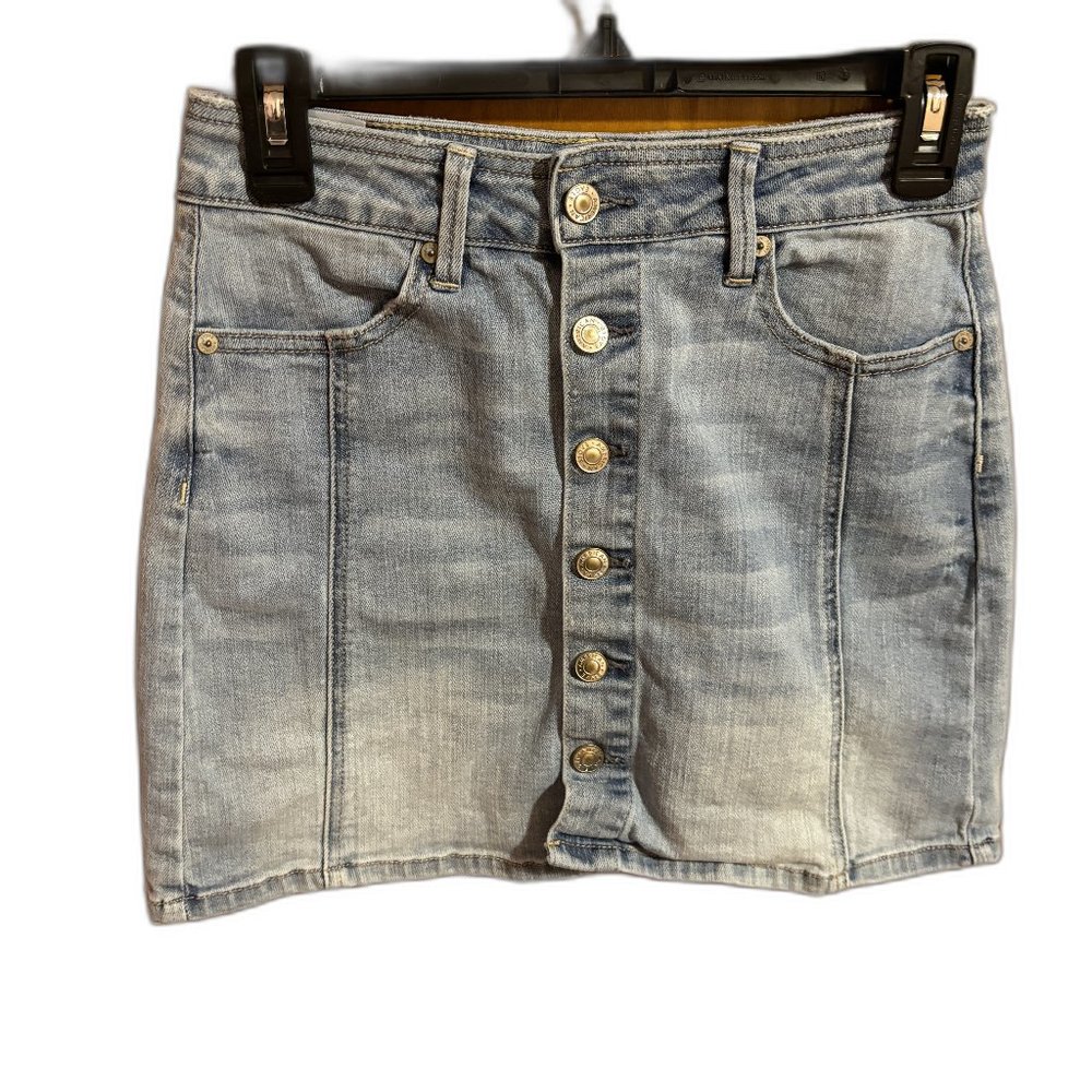 American Eagle‎ Hi Rise A Line Denim Button Front Skirt Size 2